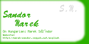 sandor marek business card